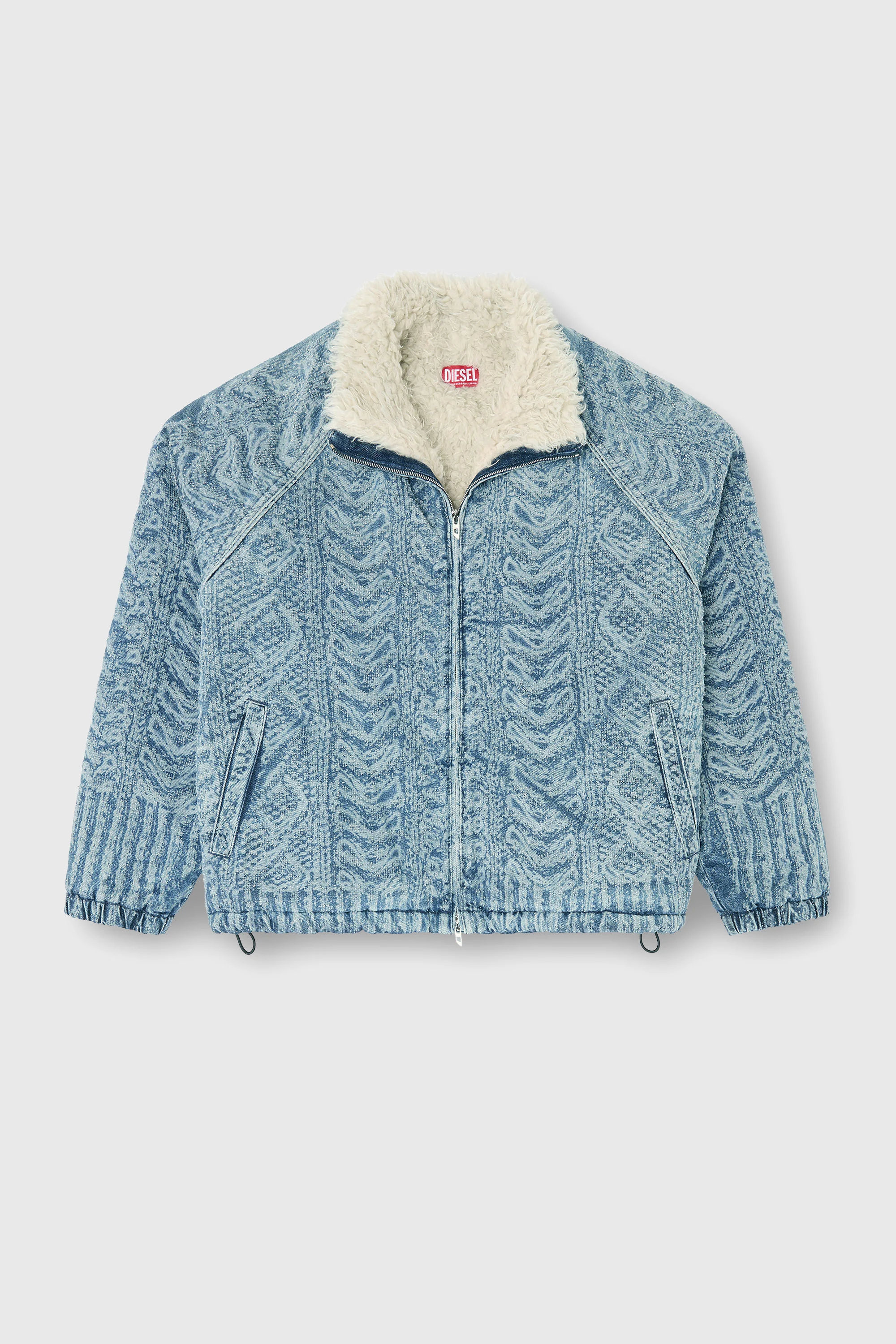 JACKET IN CABLE-KNIT-EFFECT DENIM - 1