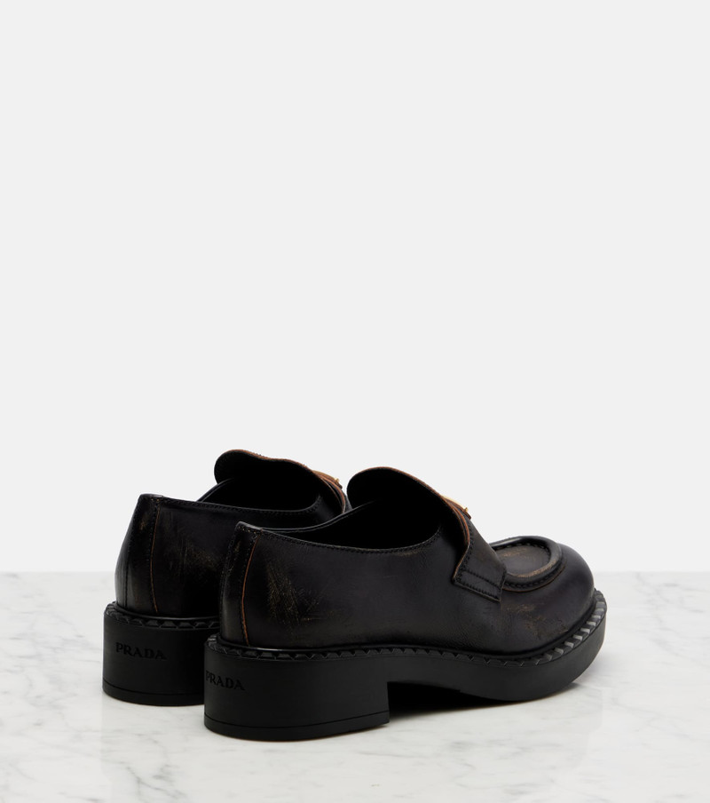 Prada Leather penny loafers outlook