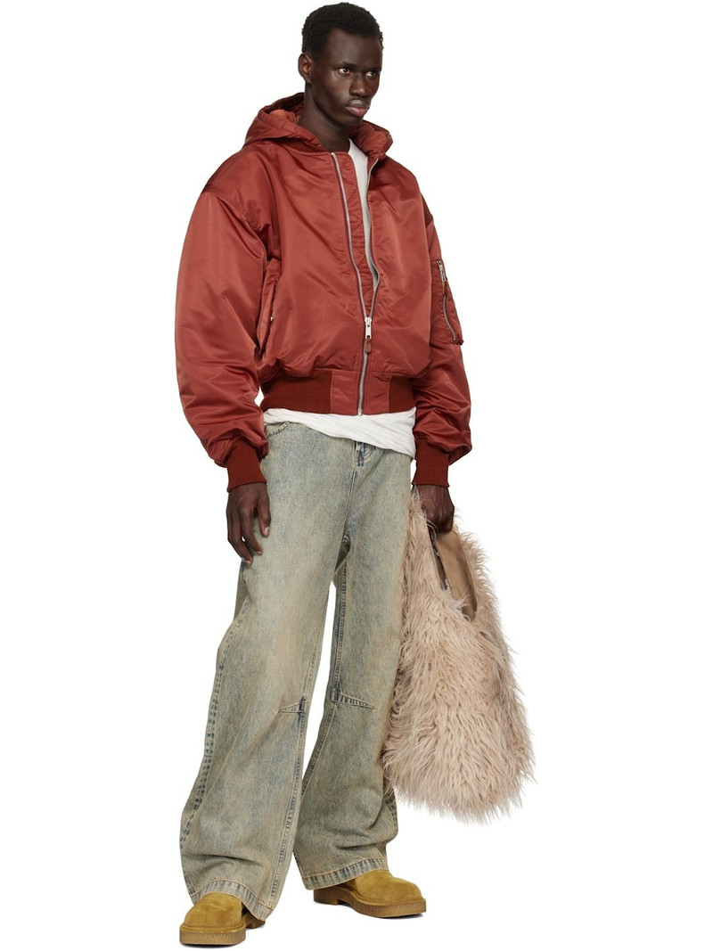 entire studios Red Hooded Broad Bomber Jacket outlook