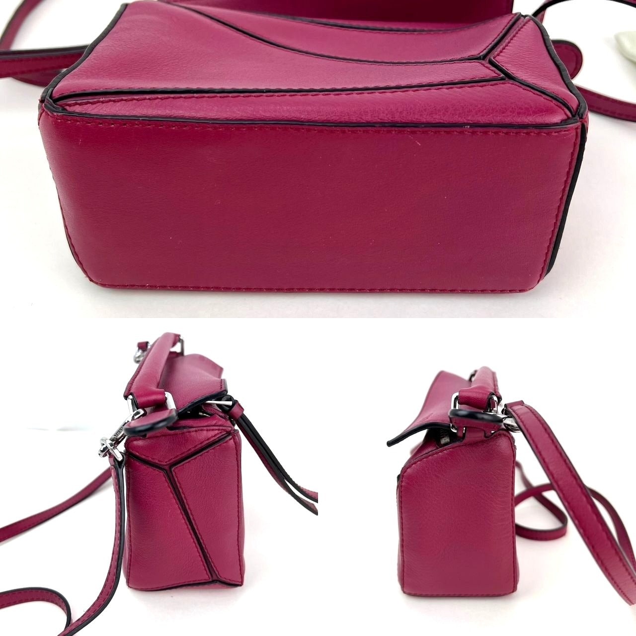 Loewe Calfskin Mini Crimson Puzzle Crossbody Hand Bag - 5