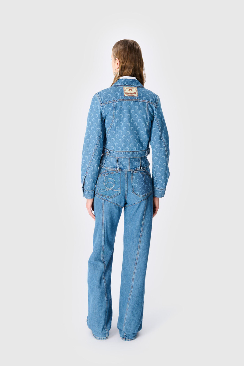 Marine Serre Moon Laser Denim Cropped Jacket outlook