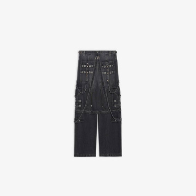 BALENCIAGA Men's Raver Baggy Pants in Black outlook