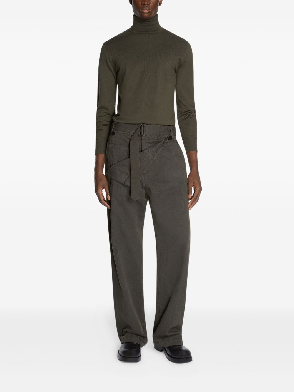cotton straight-leg trousers - 2