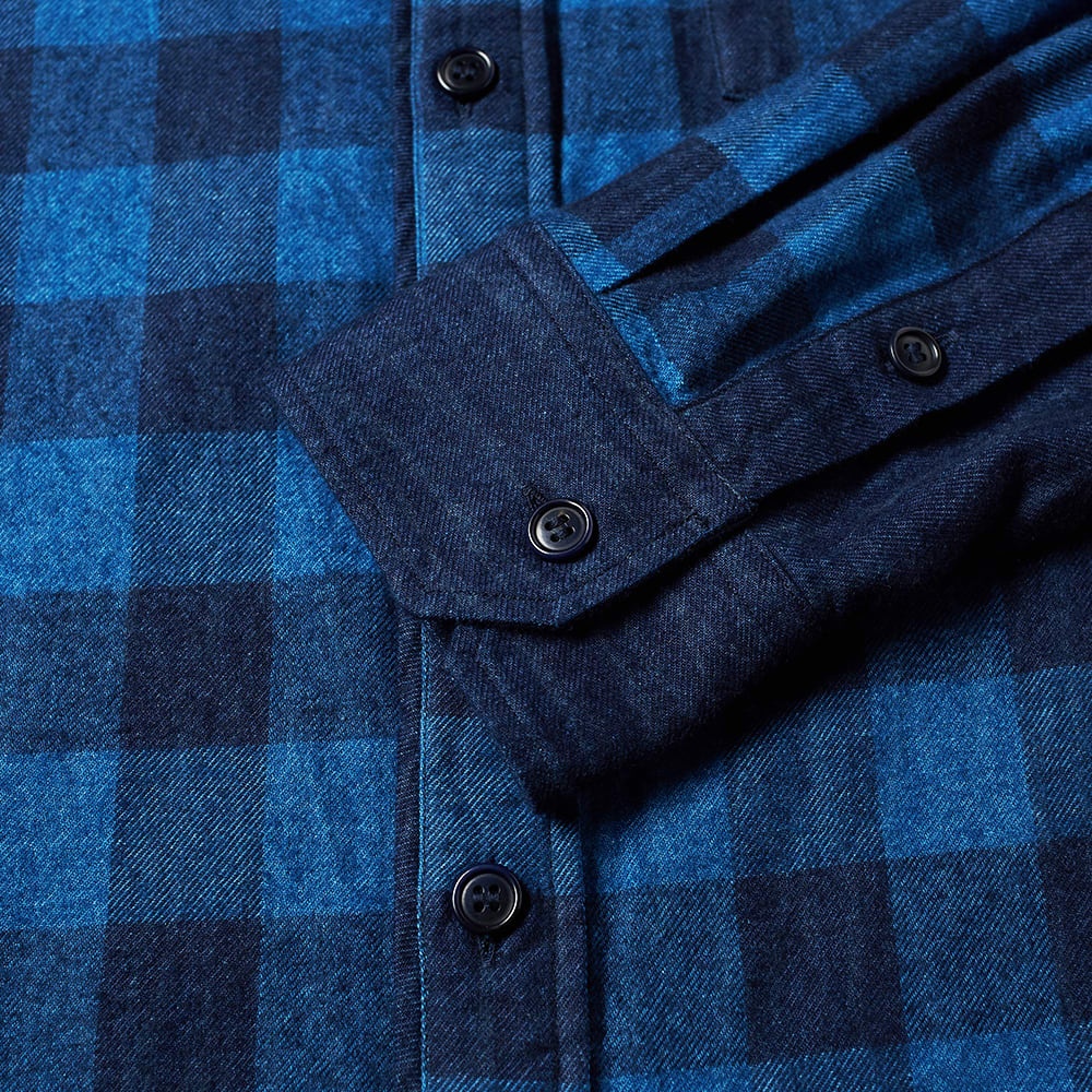 Blue Blue Japan Flannel Mura Bassen Check Shirt - 2