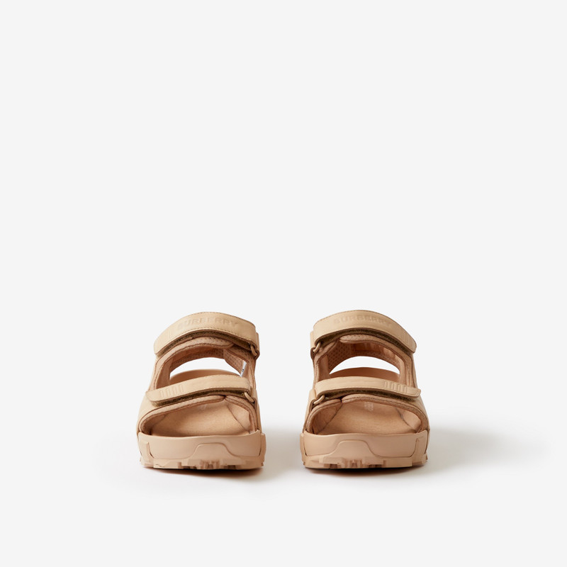 Burberry Logo Print Leather and Nylon Arthur Sandals outlook