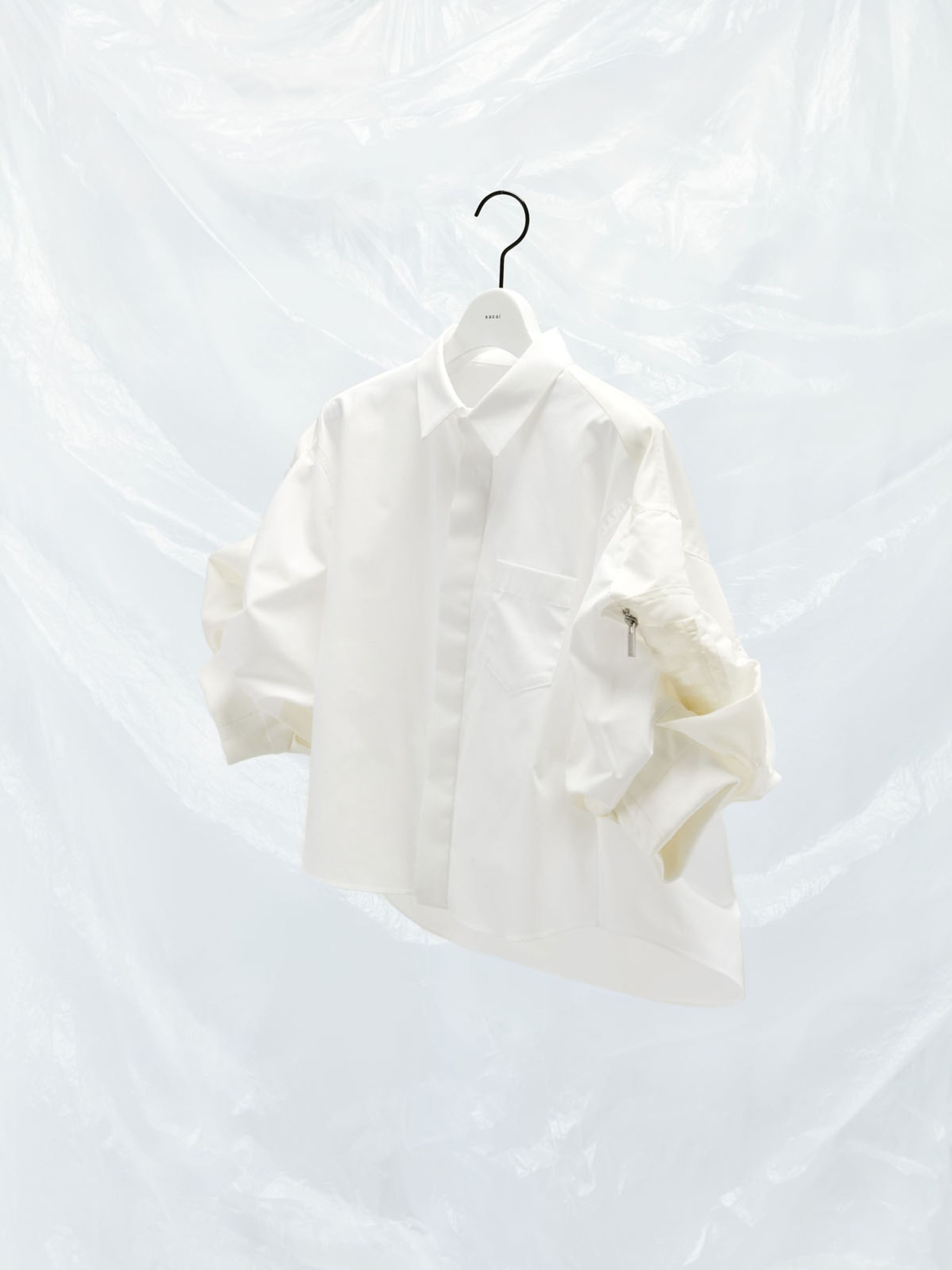 トップス SACAI Nylon Twill Cotton Shirt Size2 sacai: Gray Nylon Twill Mix Cotton Jersey T-shirt | SSENSE