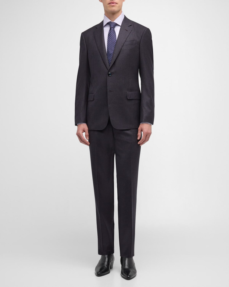 GIORGIO ARMANI Men's Micro-Textured Wool Classic Fit Suit outlook