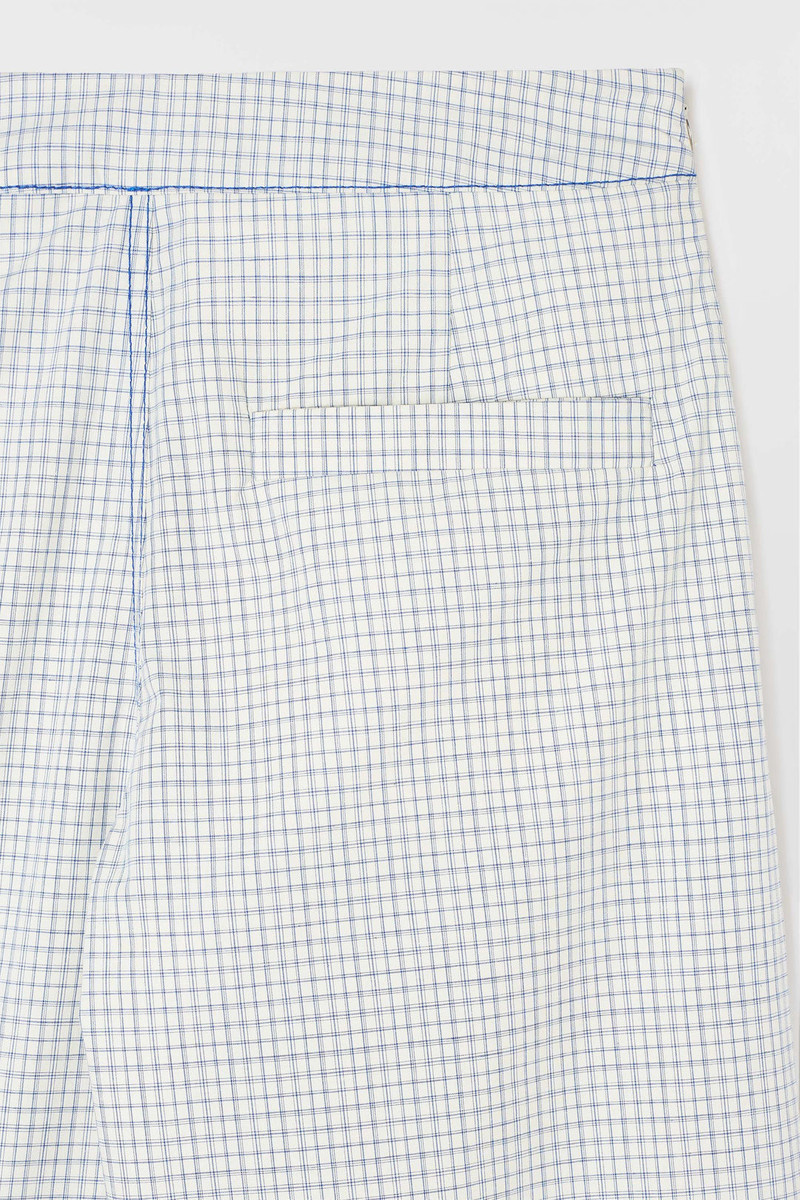 NEW LONG PANTA SKIRT / off white & blue check 7