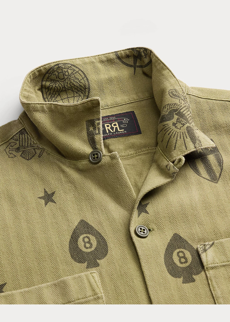 Knit Herringbone Twill Camp Shirt 3