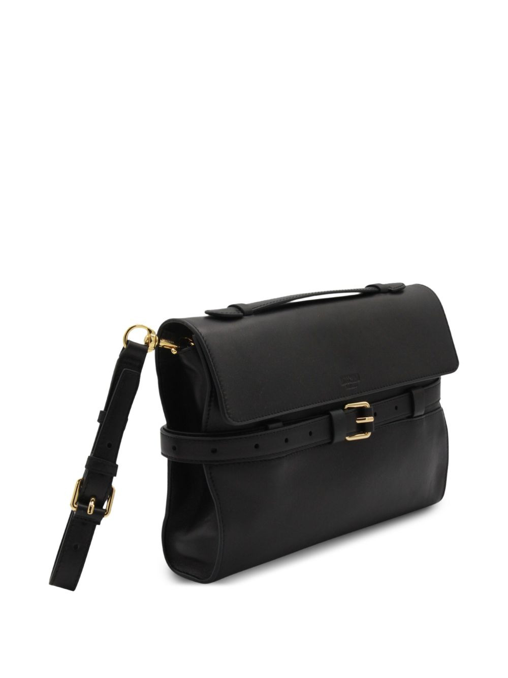 Tie Me belted leather clutch bag - 3