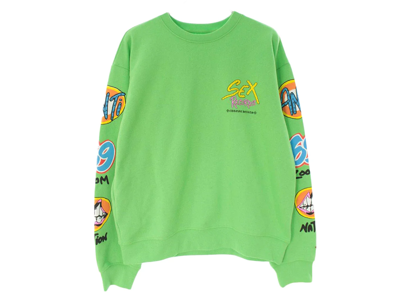 Chrome Hearts Matty Boy Sex Records Crewneck Sweatshirt Citrus - 1