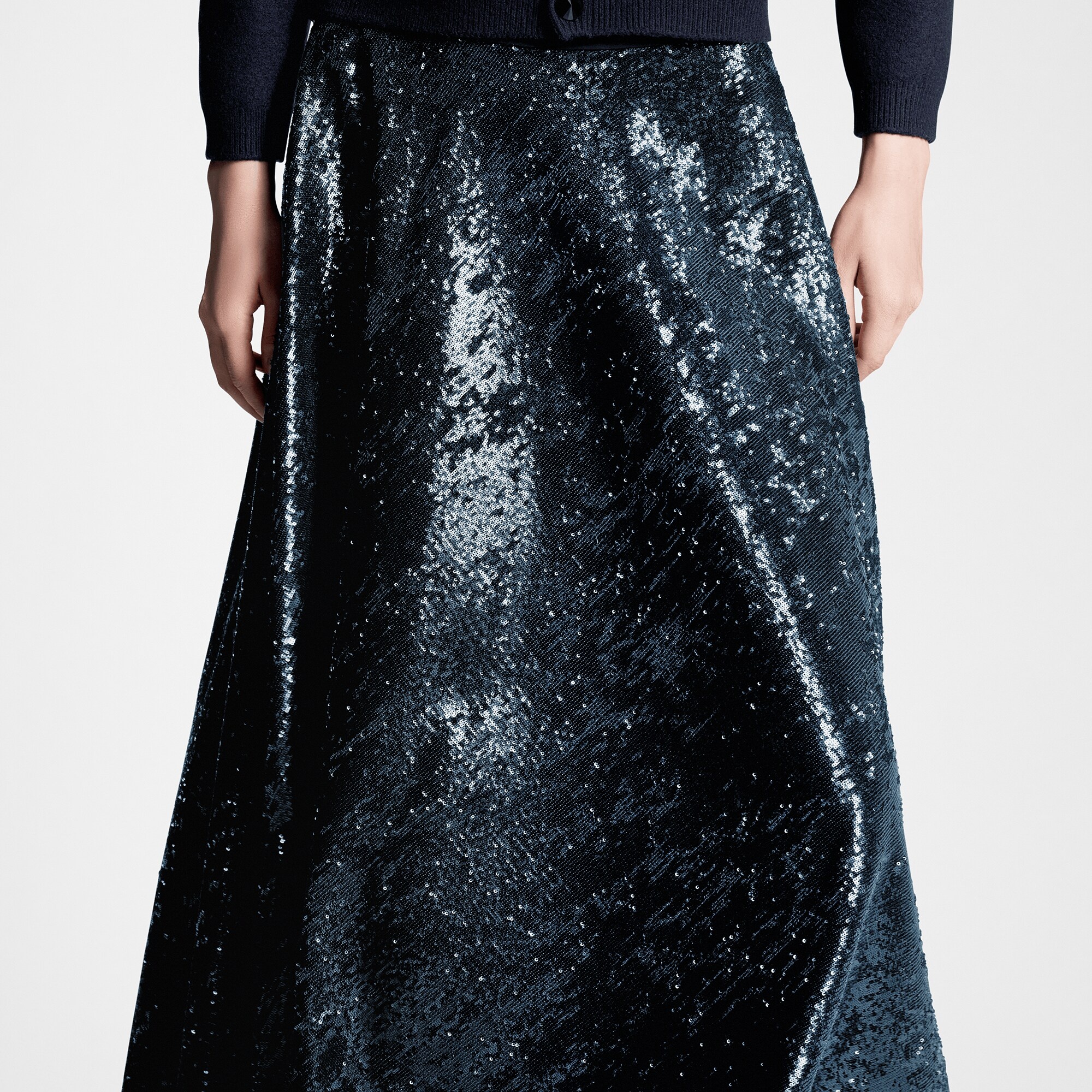 Flared Sequin Skirt - 2