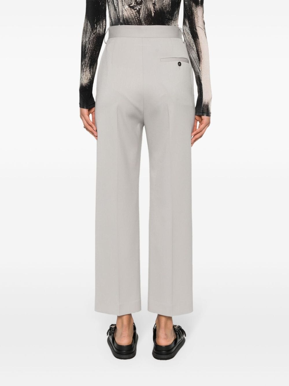 high-waist straight-leg tailored trousers - 4