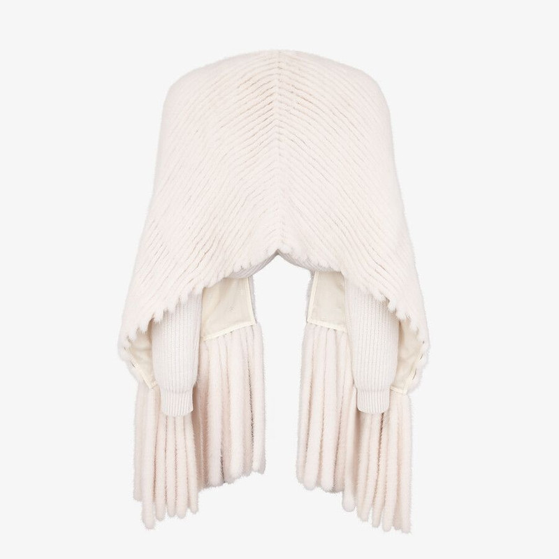 FENDI White mink cape outlook