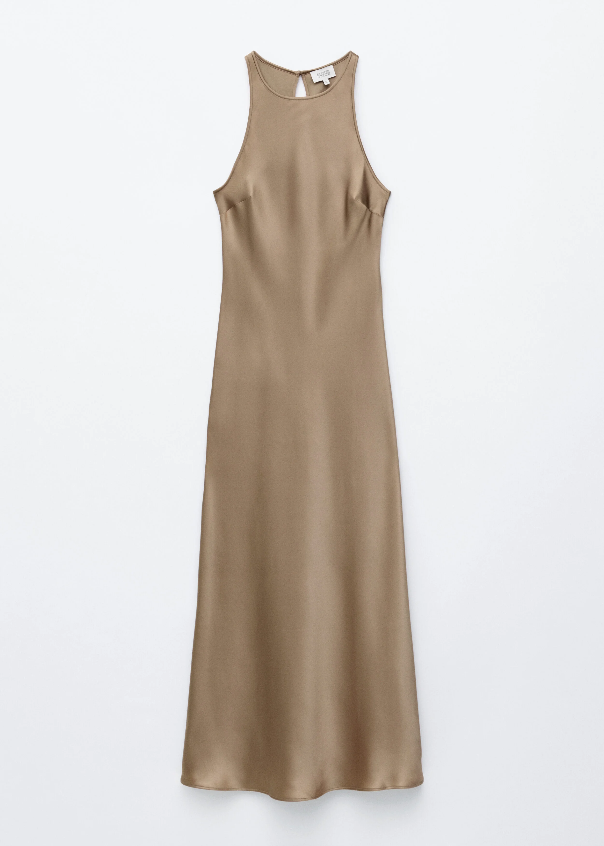 Sleeveless Satin Midi Dress - 1