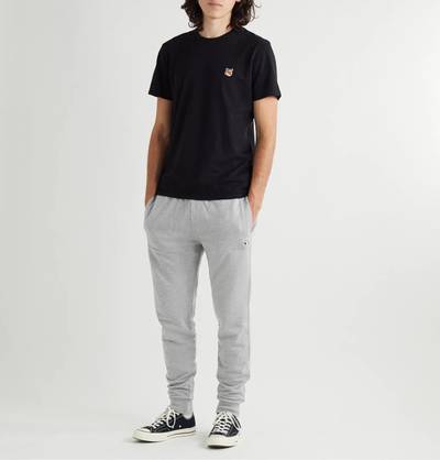 Maison Kitsuné Tapered Logo-Appliquéd Loopback Cotton-Jersey Sweatpants outlook