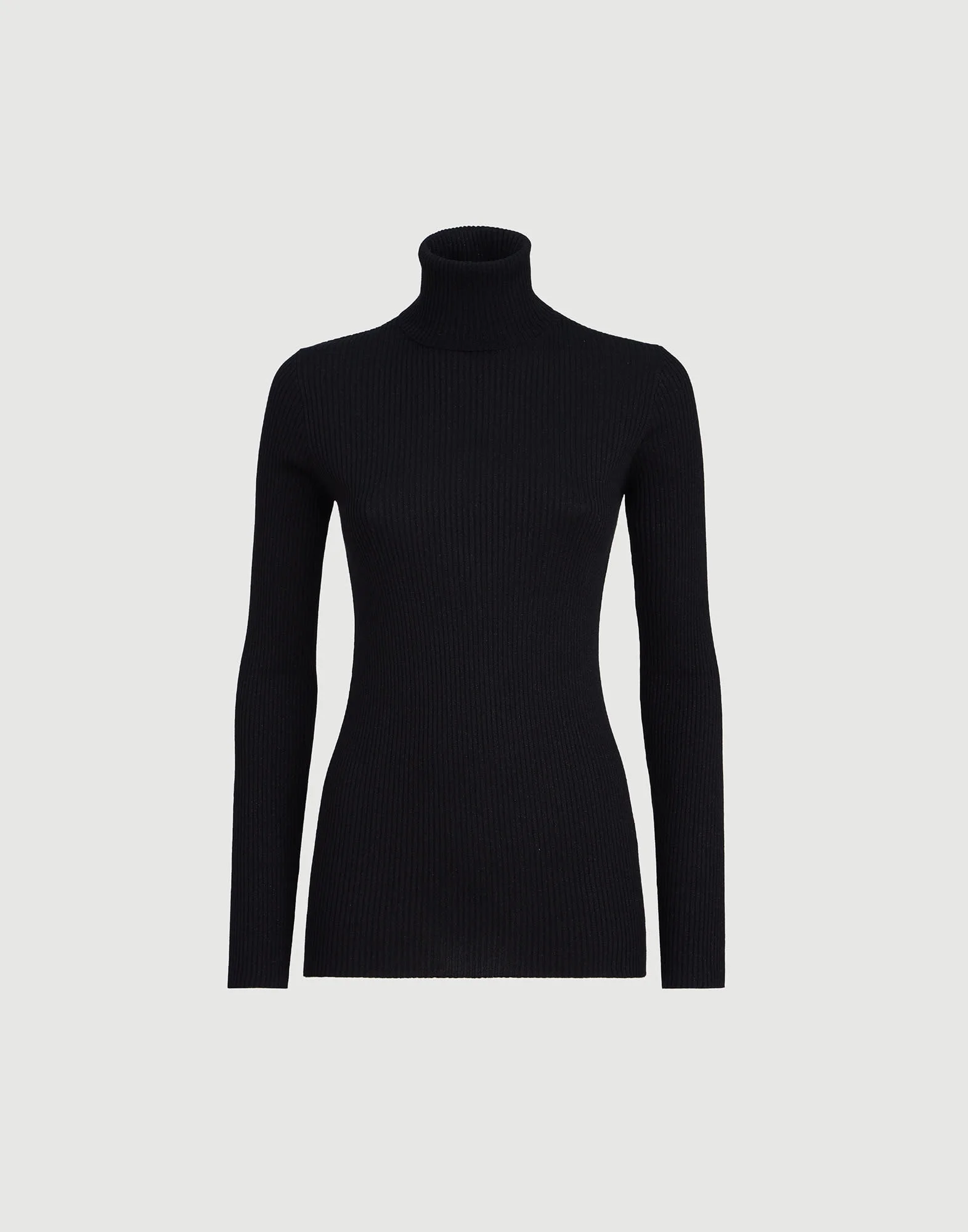Lightweight turtleneck sweater in sparkling cashmere and silk rib knit - 1