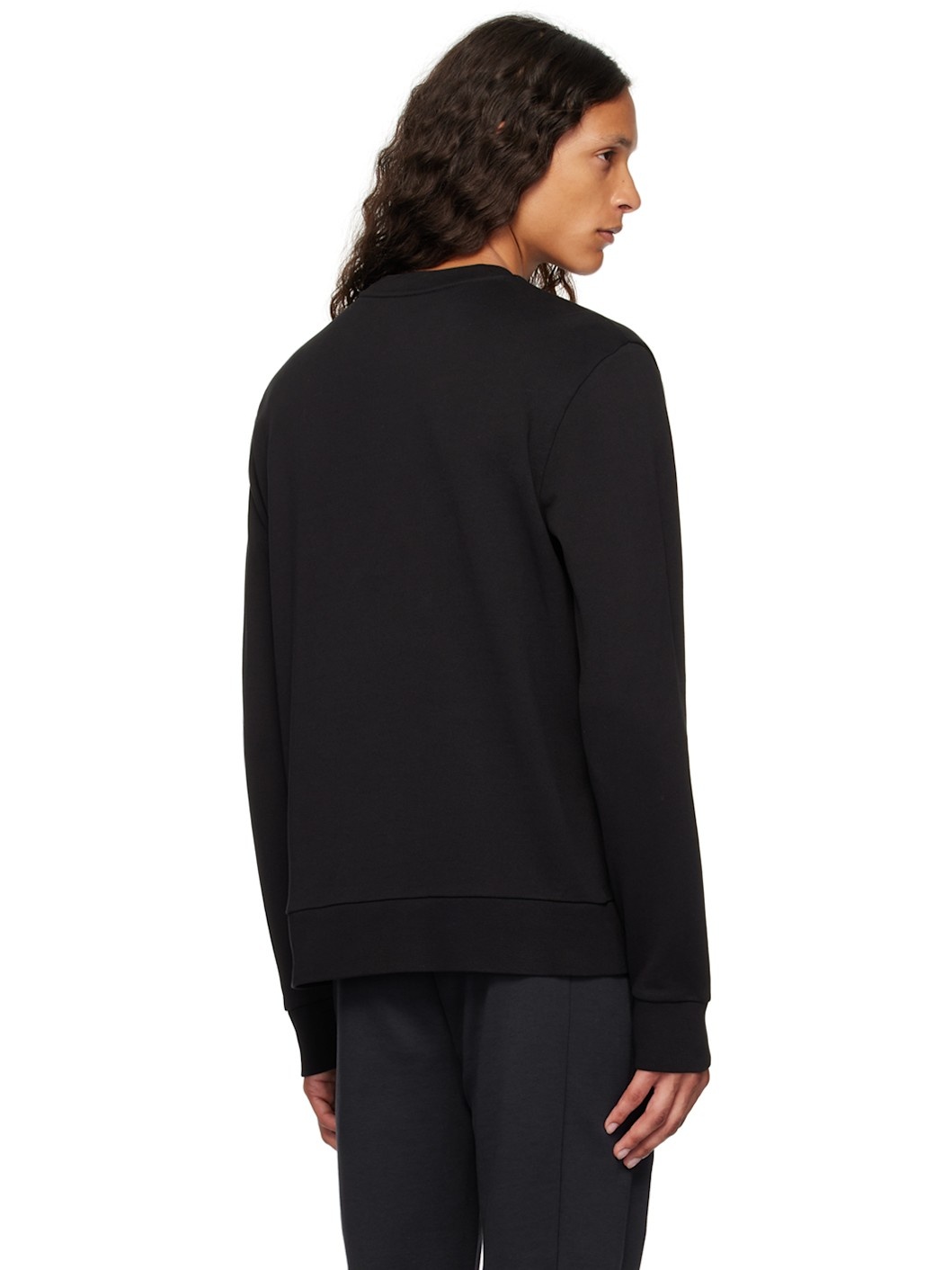 Black Flocked Logo Sweatshirt - 3