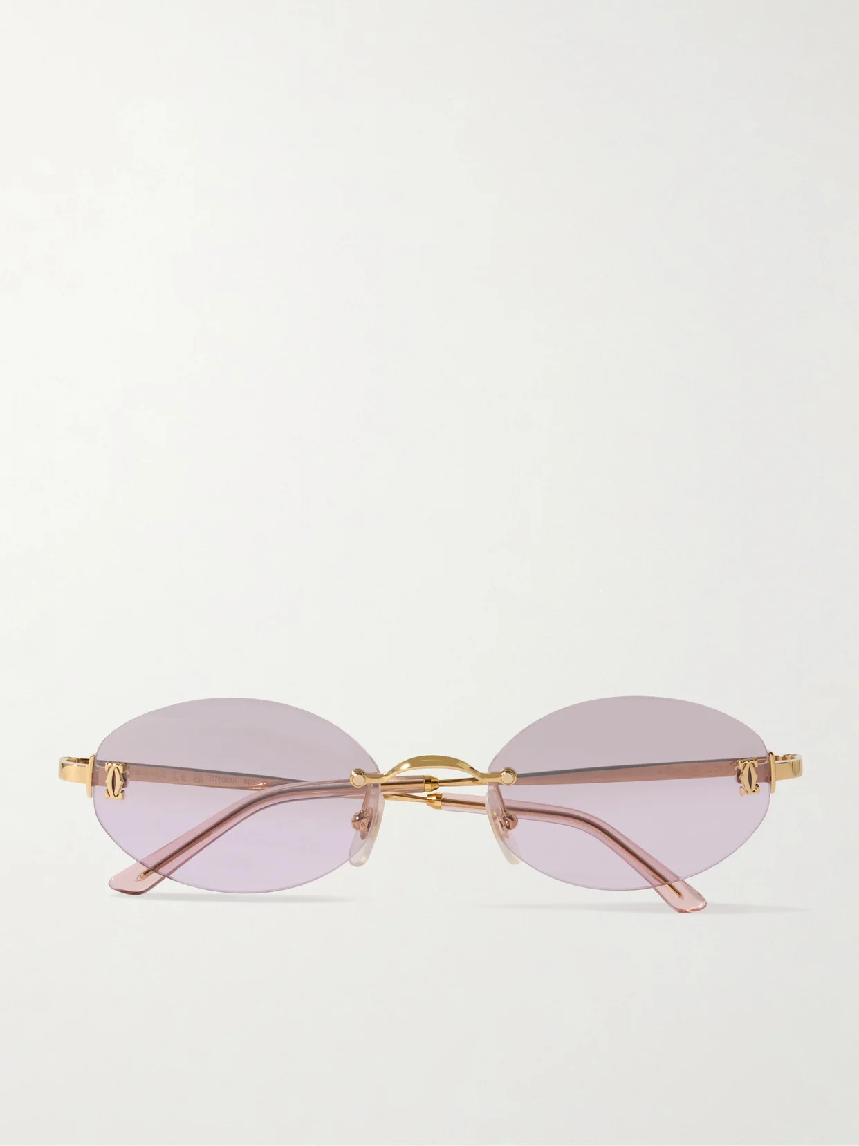 Double C Rimless Oval-frame Gold-tone Sunglasses - 1