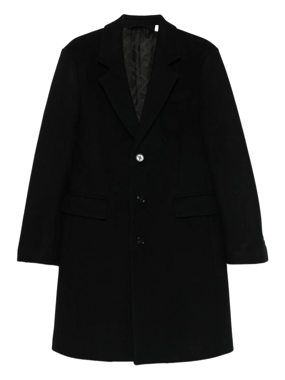 single-breasted wool coat - 1