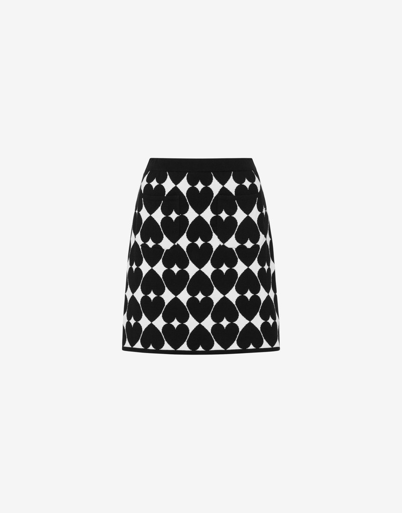 OPTICAL MINISKIRT WITH HEARTS - 1