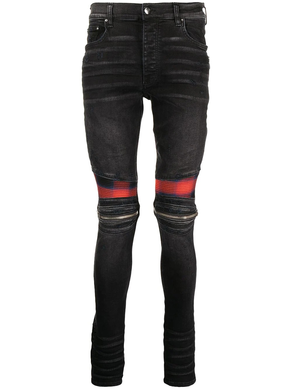 contrast-knee skinny jeans - 1