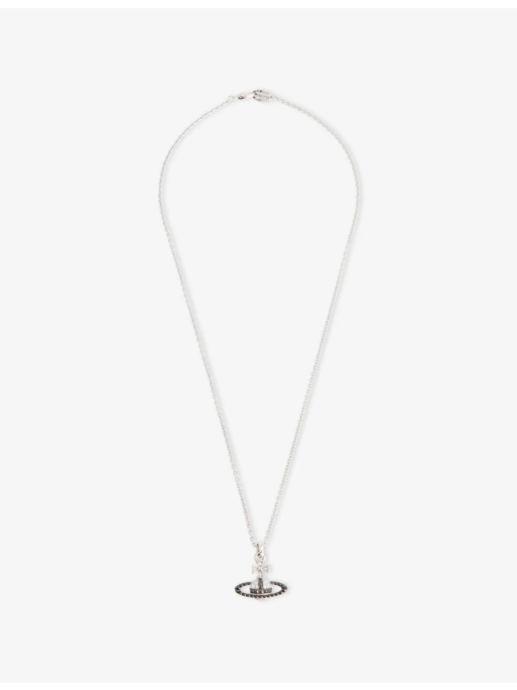 Man. Mayfair Bas Relief Rhodium-Plated Brass and Crystal Pendant Necklace - 1