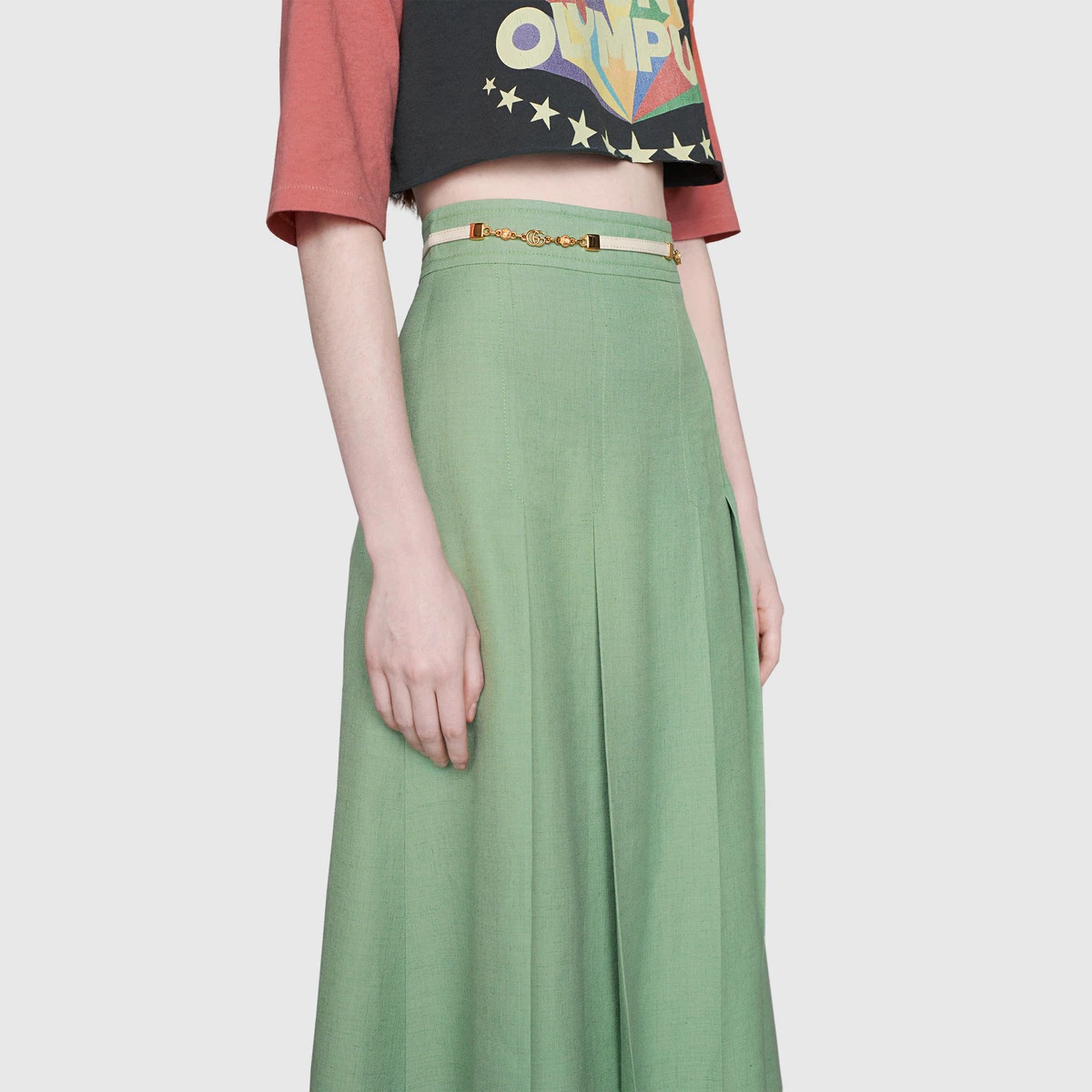 Viscose linen pleated skirt - 5