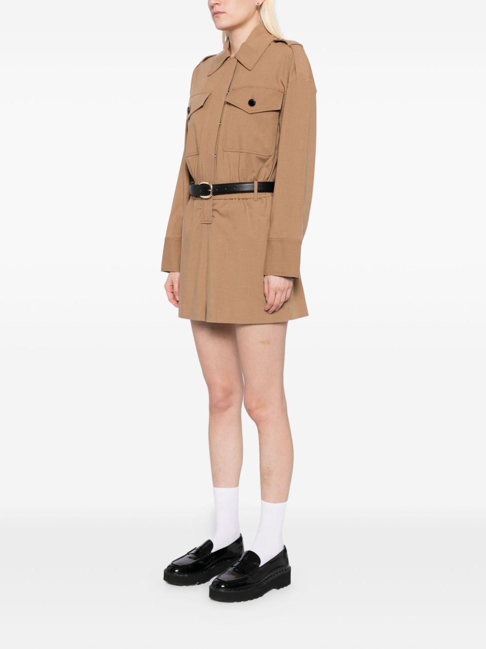 tan twill playsuit - 3