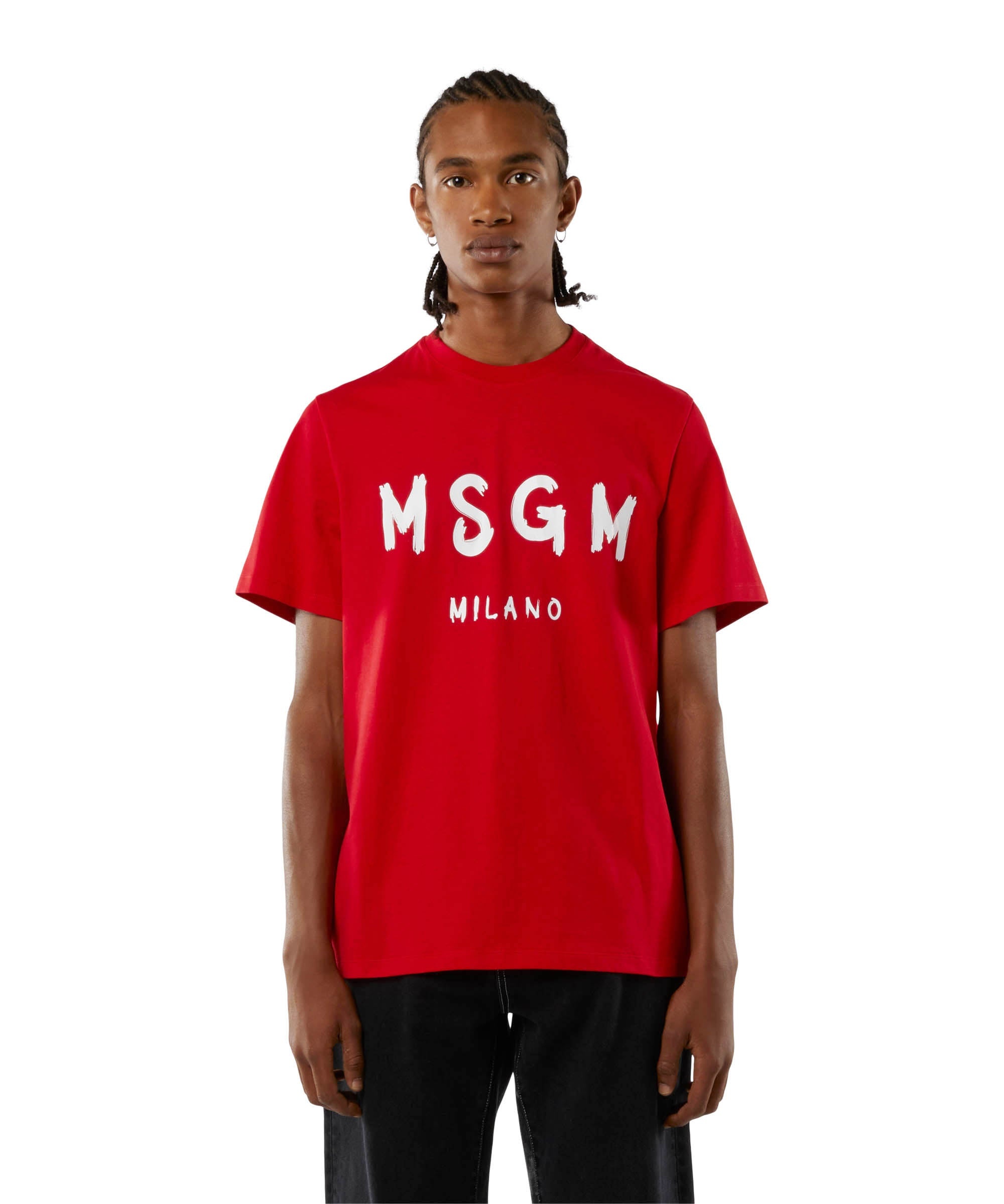 Cotton T-shirt with brushed logo - 3