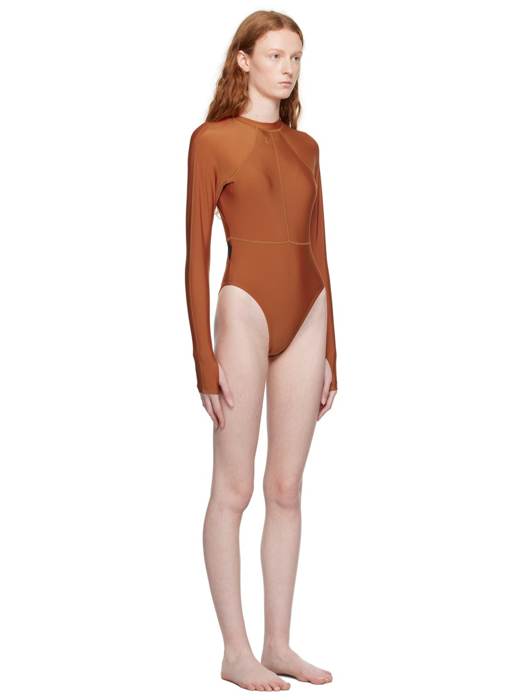 Orange High-Cut One-Piece Swimsuit - 2
