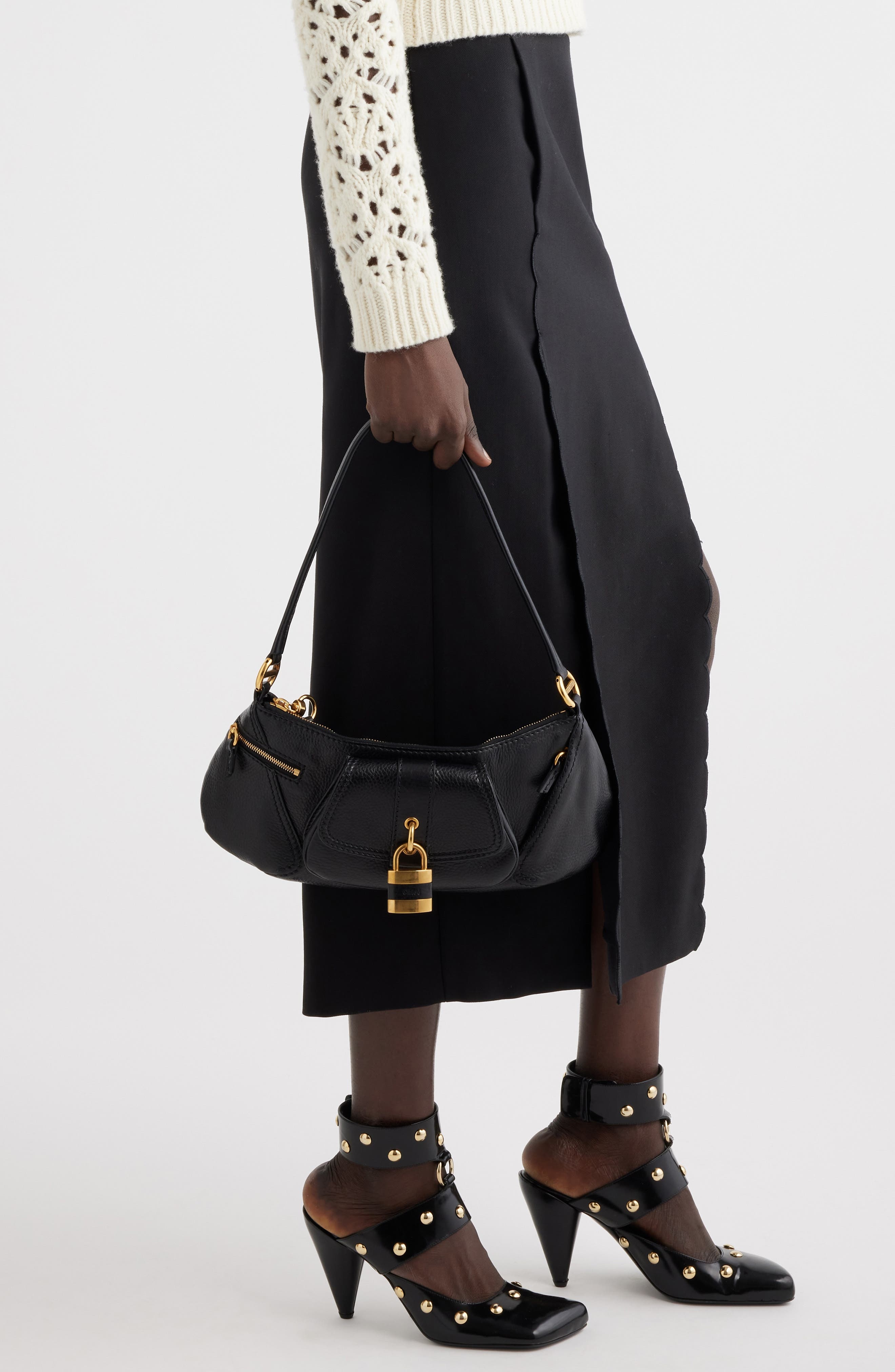 Chloé The 99 Leather Shoulder Bag in Black 001 at Nordstrom - 2