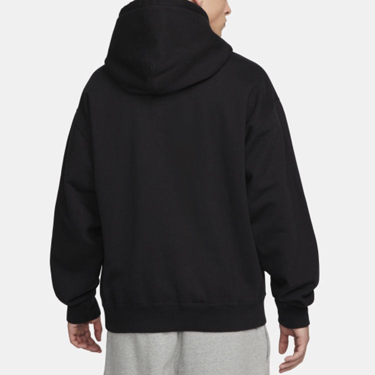 Nike x Stussy Crossover Solid Color Logo Alphabet Embroidered Casual Pullover Unisex Black DN4029-01 - 4