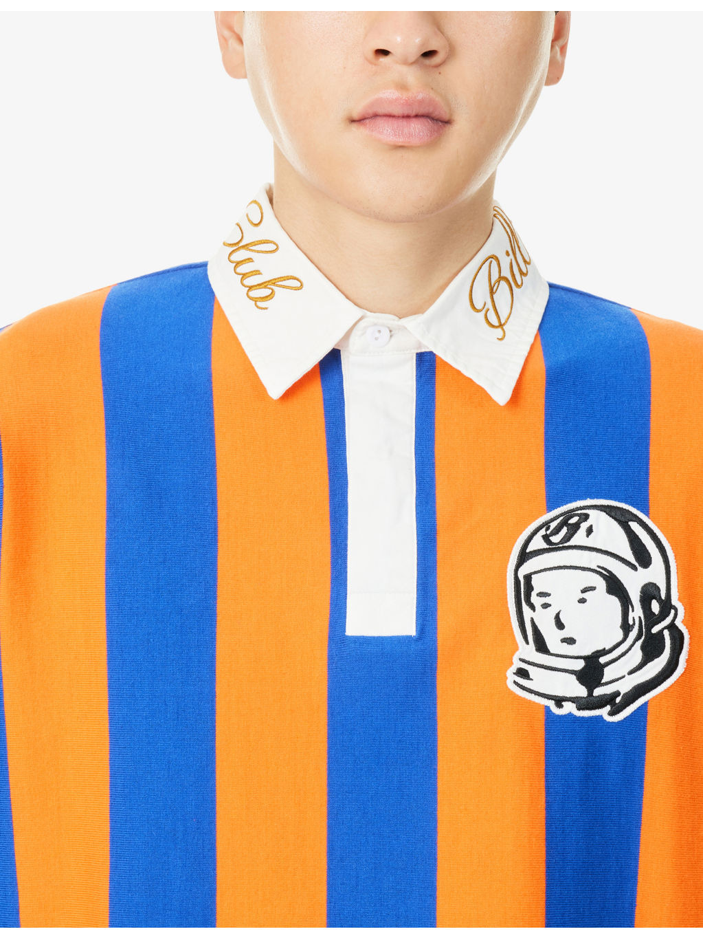 Heavy Striped Embroidered-Collar Cotton Rugby Polo Shirt - 5