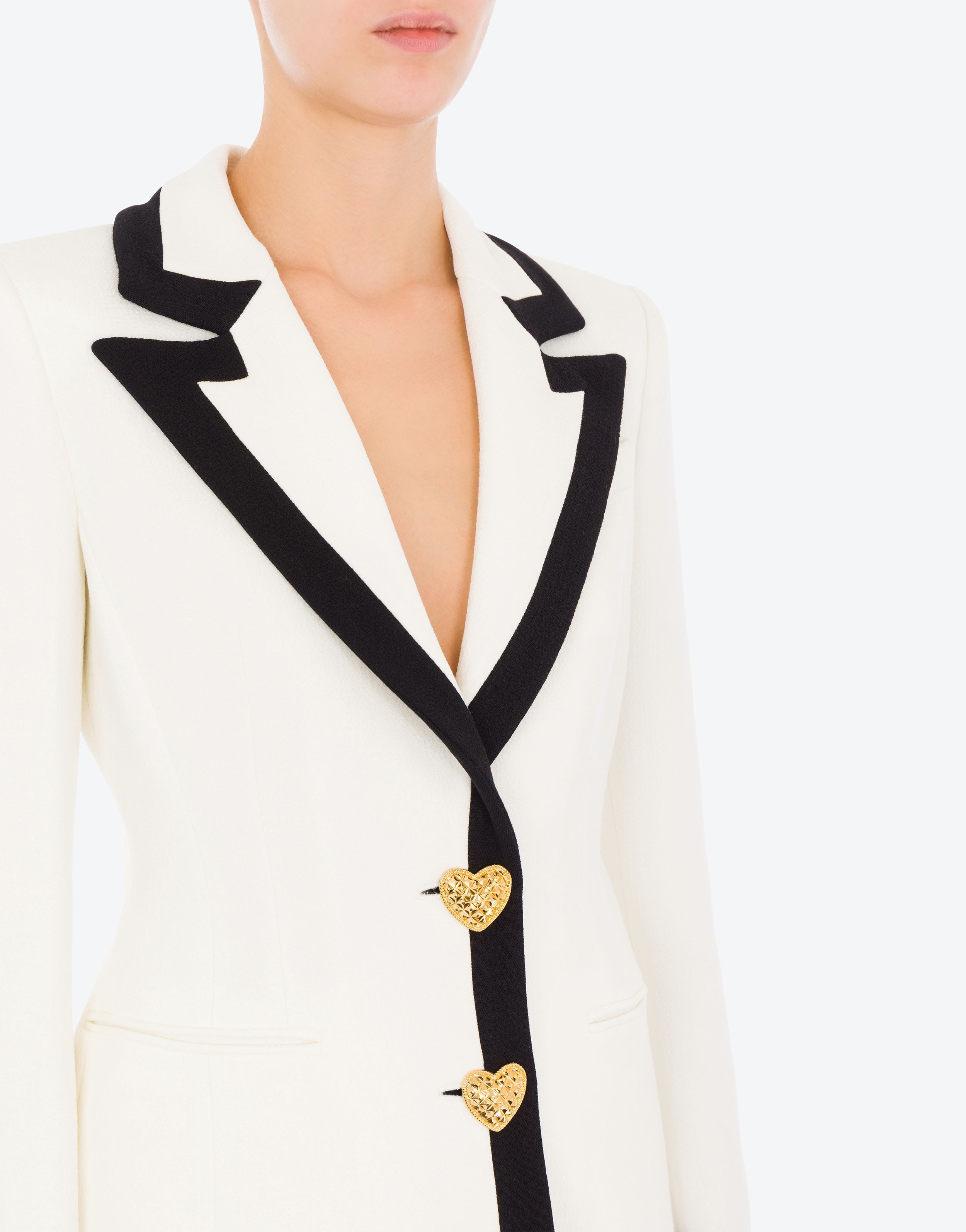 HEART BUTTONS STRETCH CRÊPE JACKET - 4