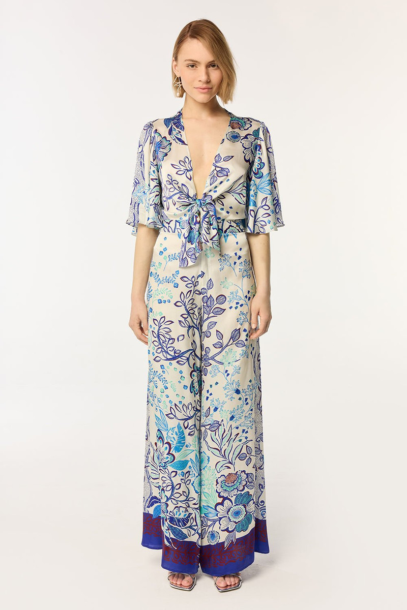 Long Jumpsuit Celie - Blue Geo Fish 1