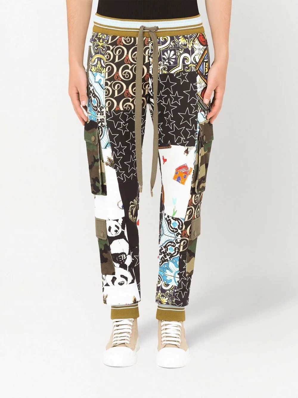 patchwork graphic-print track pants - 3