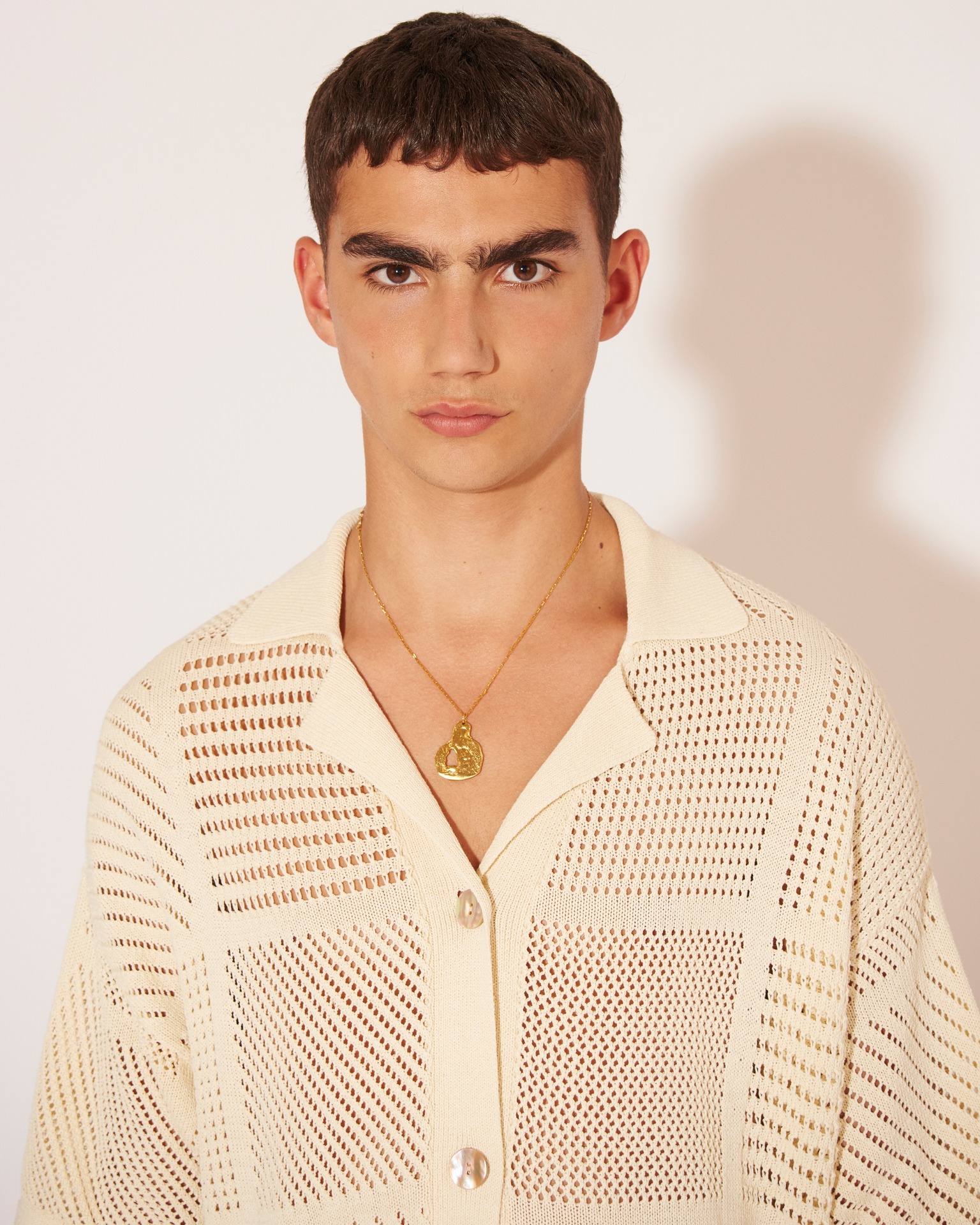 AYAAN - Paper crochet beach shirt - Creme - 5