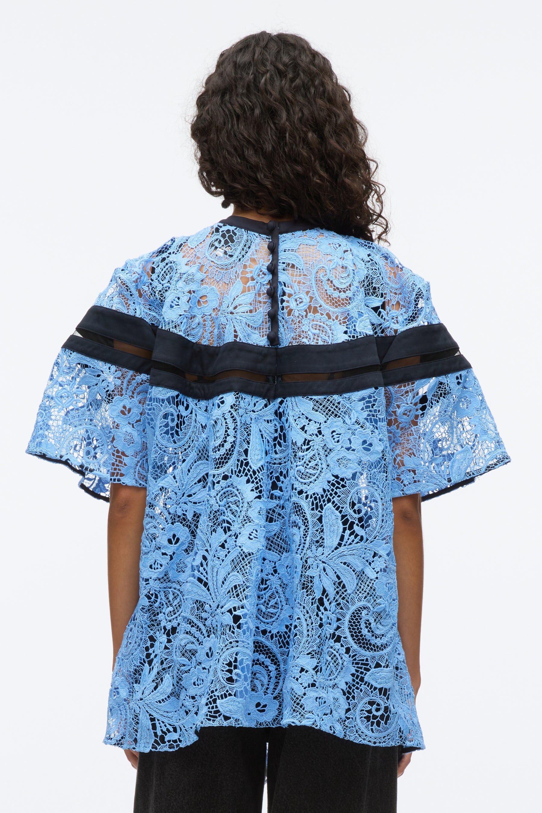 Embroidered Lace Hankerchief Top - 5