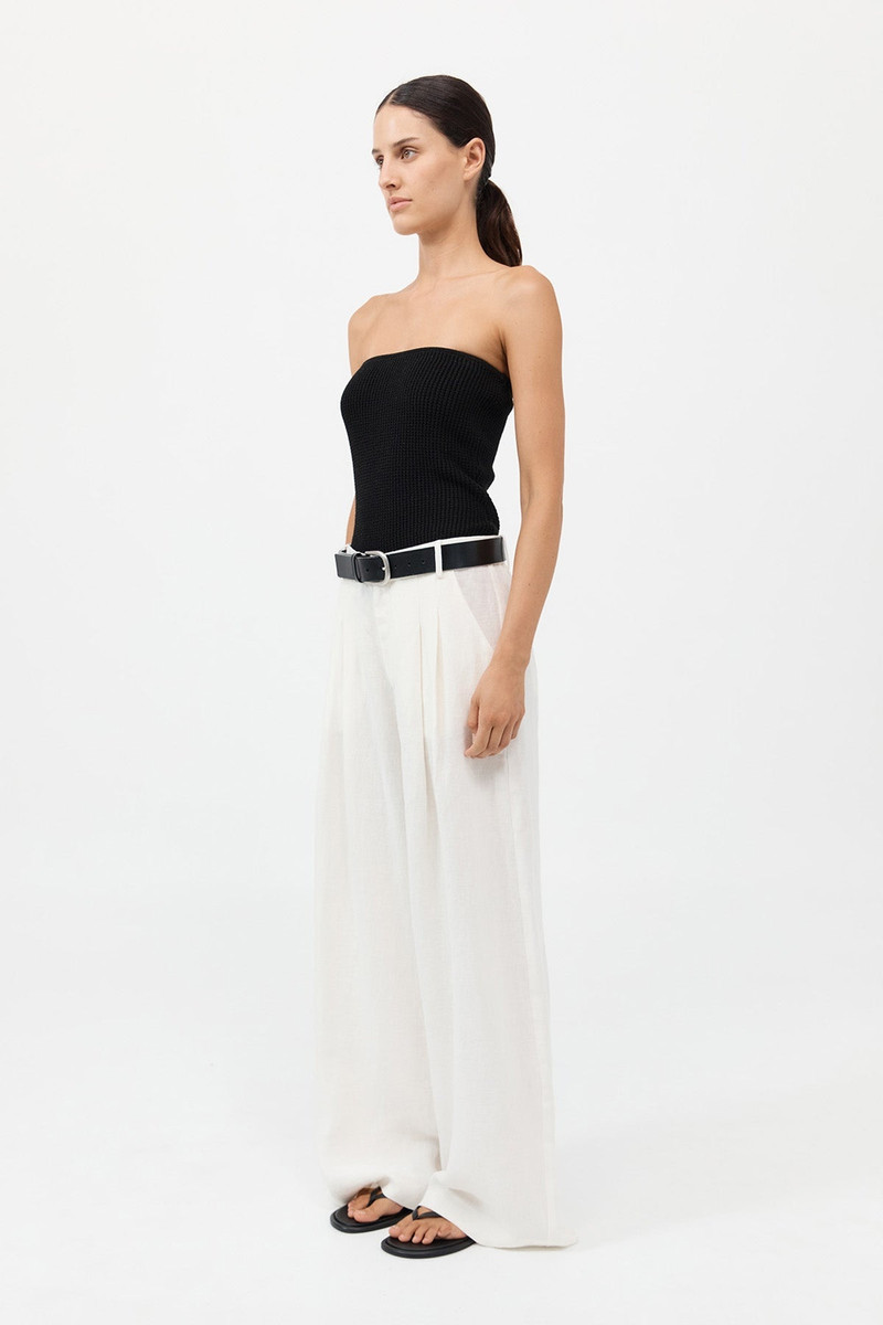 Textured Knit Strapless Top - Black 5