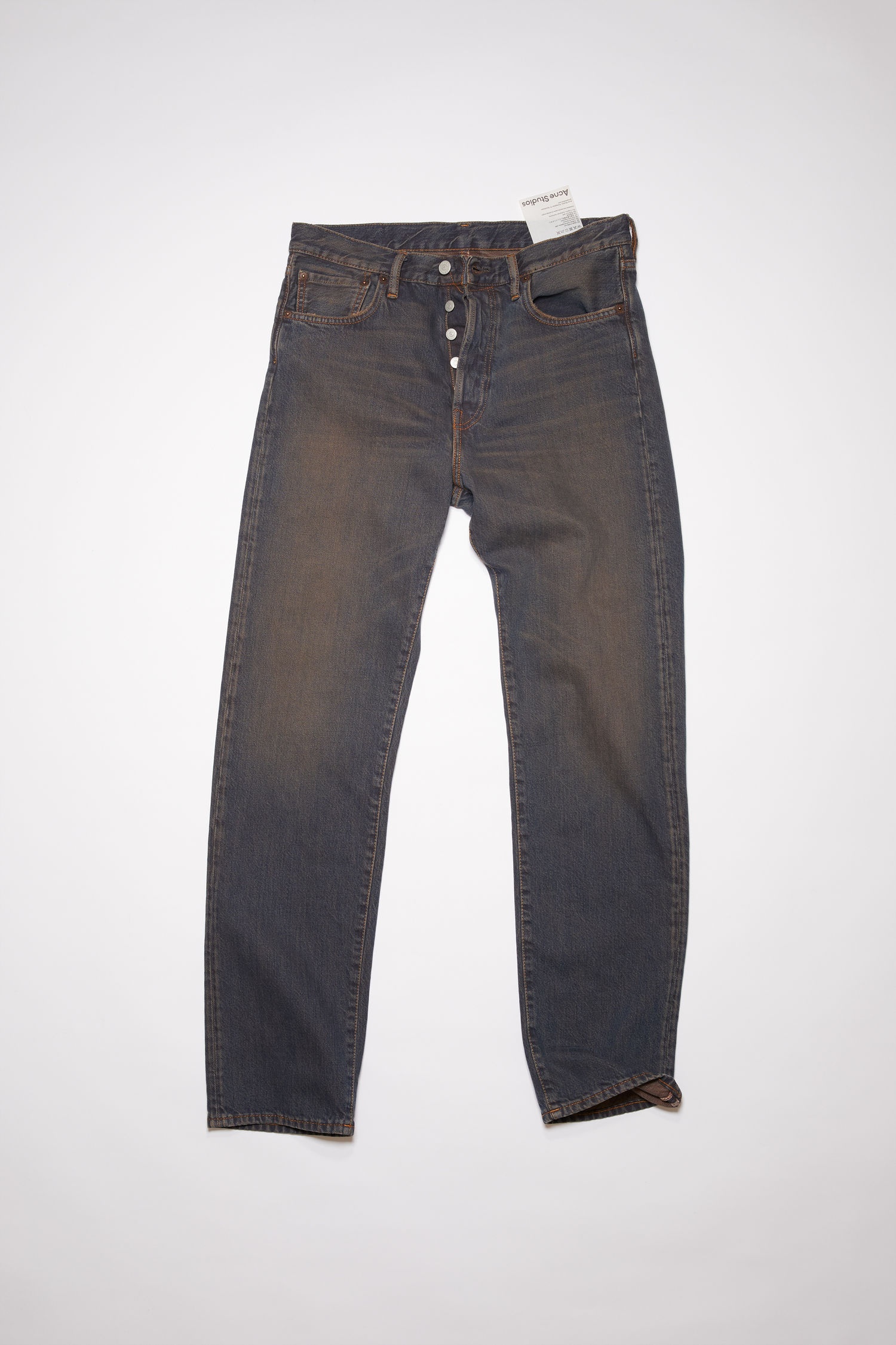 Straight fit jeans - Blue/brown - 1