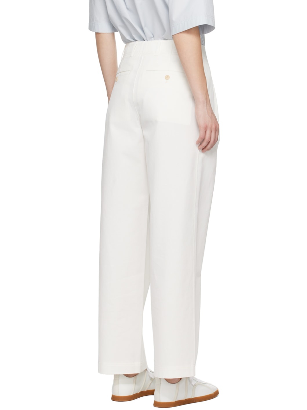 White Relaxed Trousers - 3