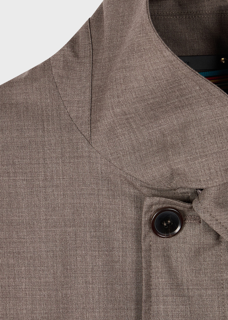 Paul Smith Brown Melange 'Storm System' Wool Mac With Detachable Gilet outlook