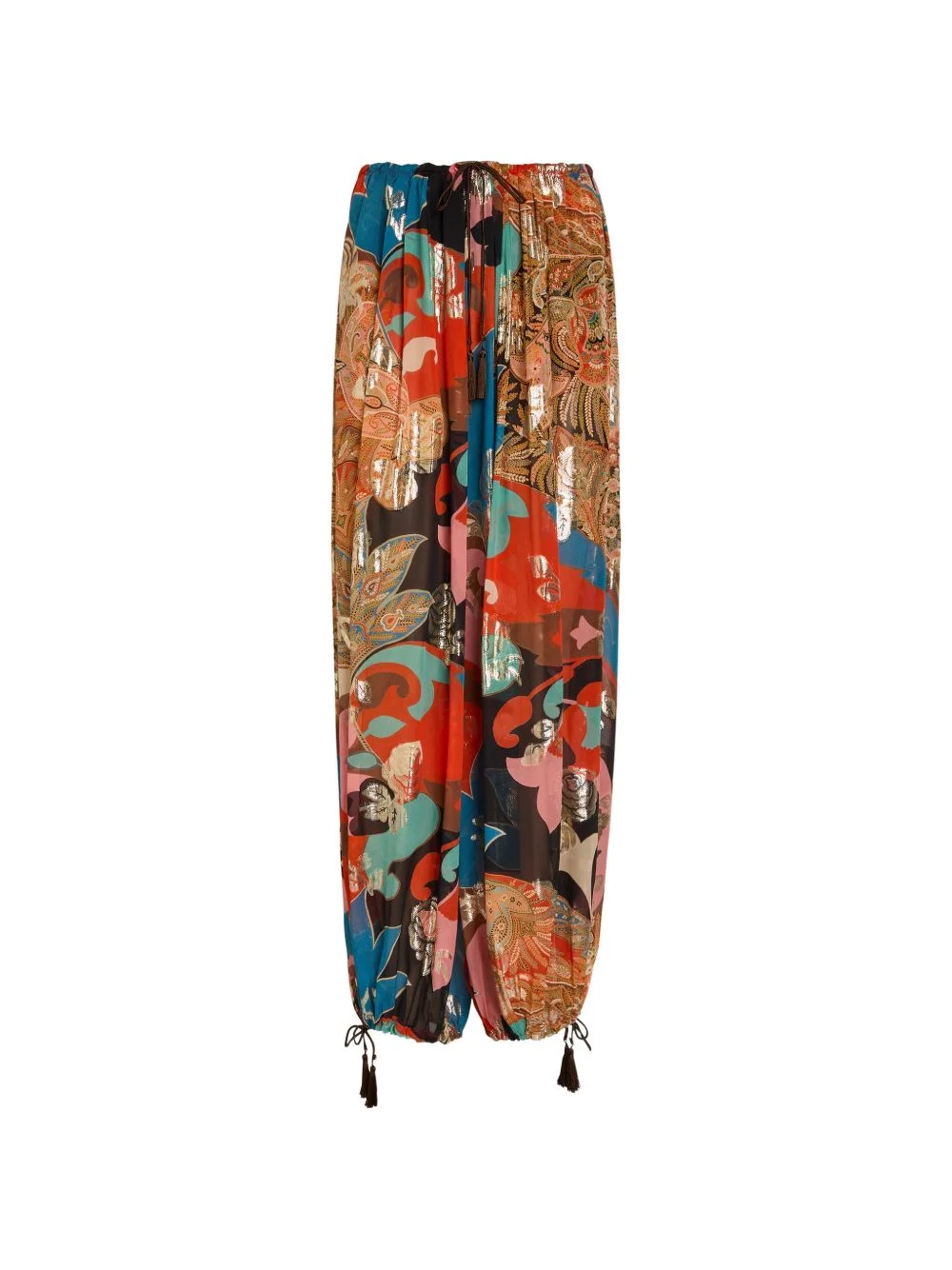 print-detail wide-leg trousers - 1