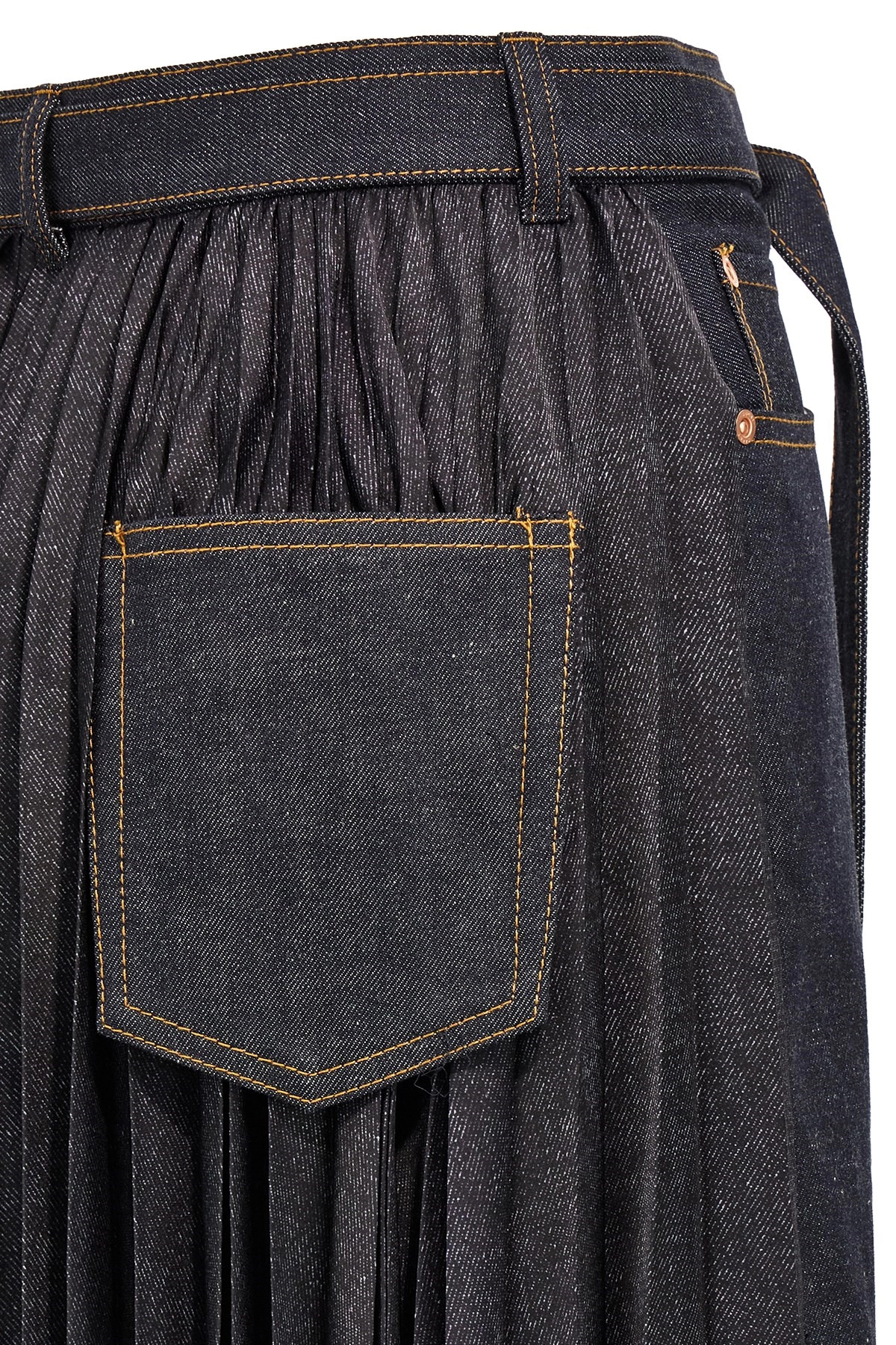 Pleated denim skirt - 5