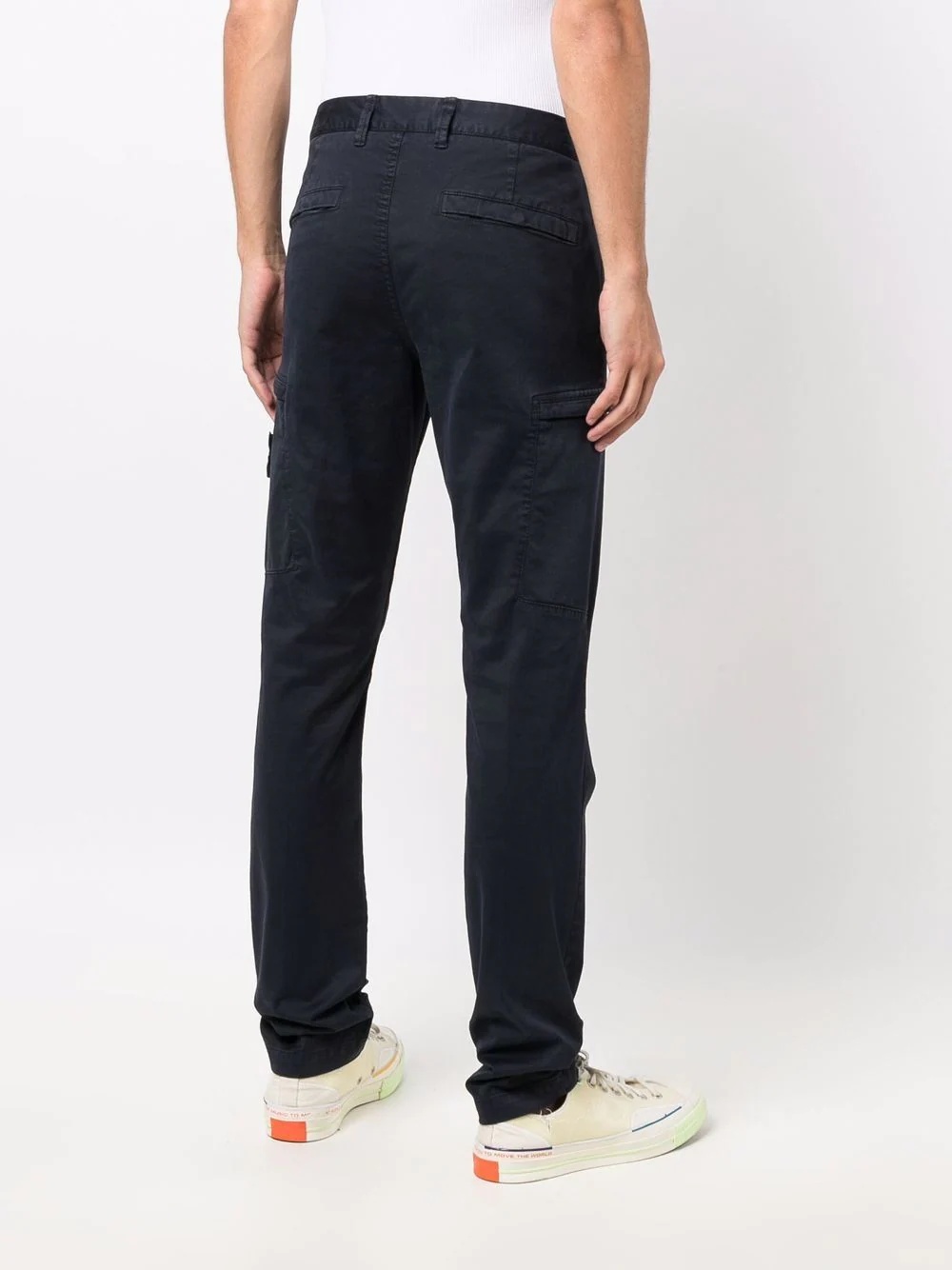 logo-patch slim-fit trousers - 4