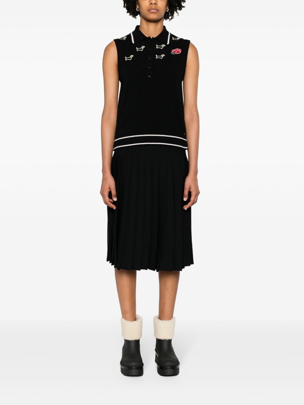 Hector-embroidered virgin wool top - 2