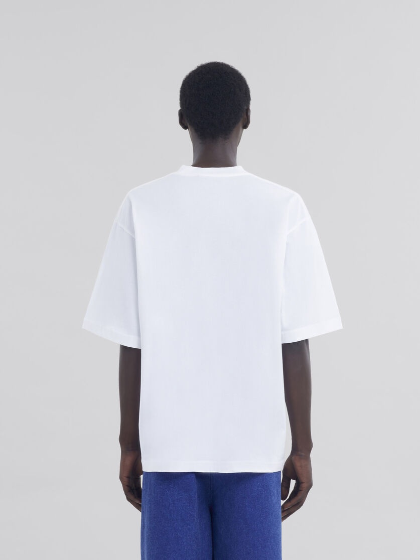WHITE ORGANIC COTTON T-SHIRT WITH MARNI SYMBOL - 3