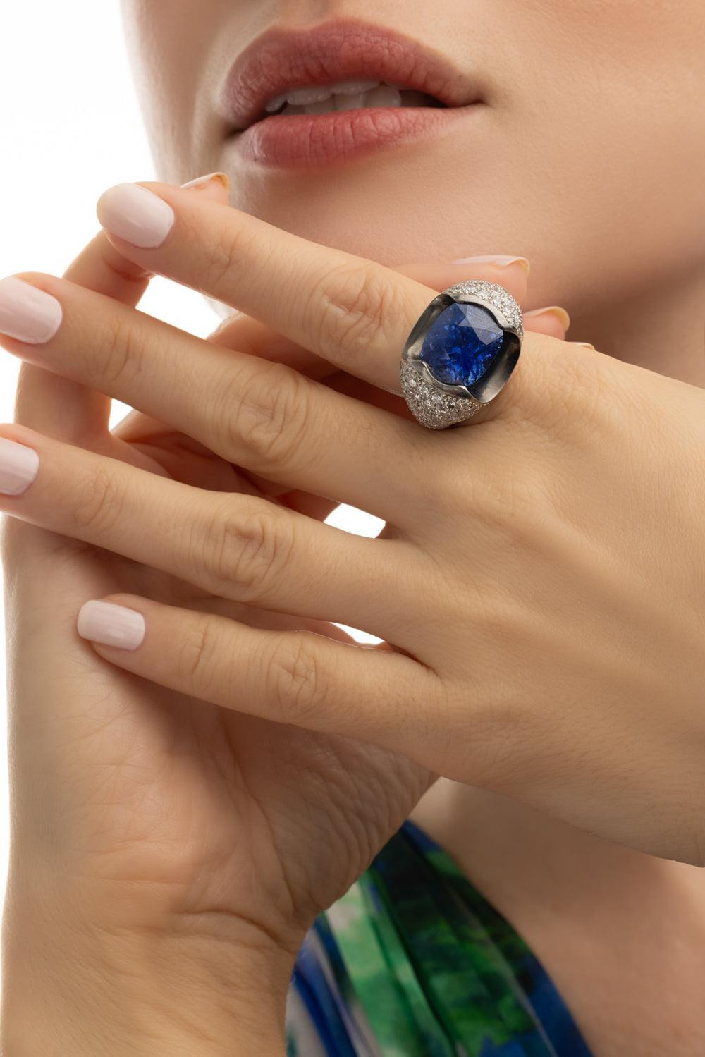 Sapphire Diamond Ring - 3