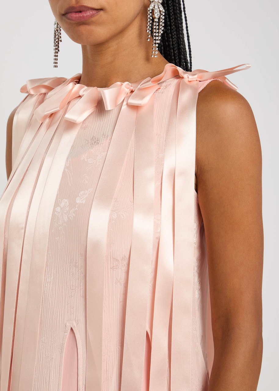 Simone Rocha Unbounded Fringed Floral-jacquard Crinkled top - 5